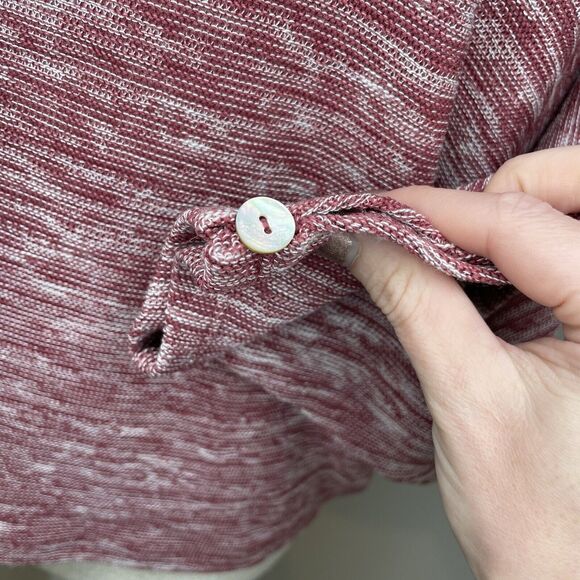 Postmark Anthropologie Malu Top Spacedye Cold Shoulder Knit Top Sweater Maroon S - Picture 7 of 12